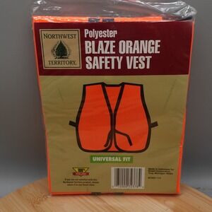 NorthWest Territory Polyester Blaze Orange Safety Vest Universal Fit NEW